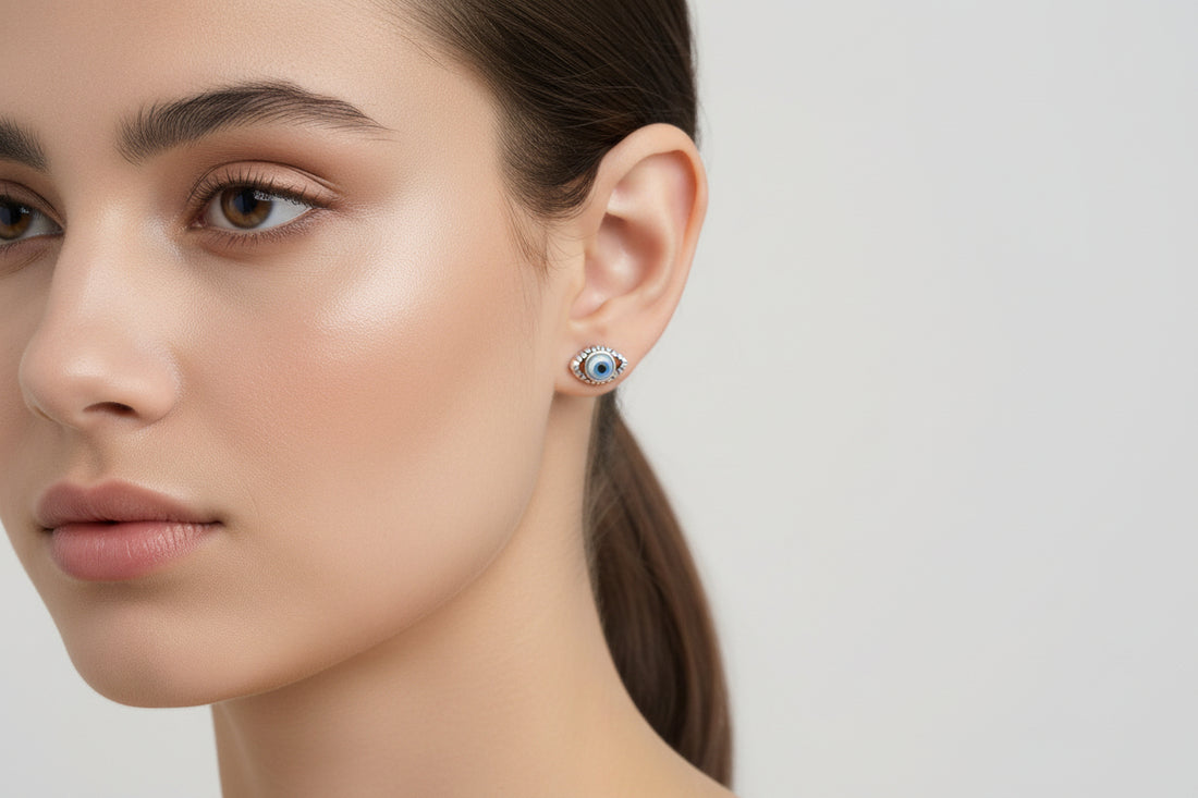 Sterling Silver Evil Eye Stud earrings