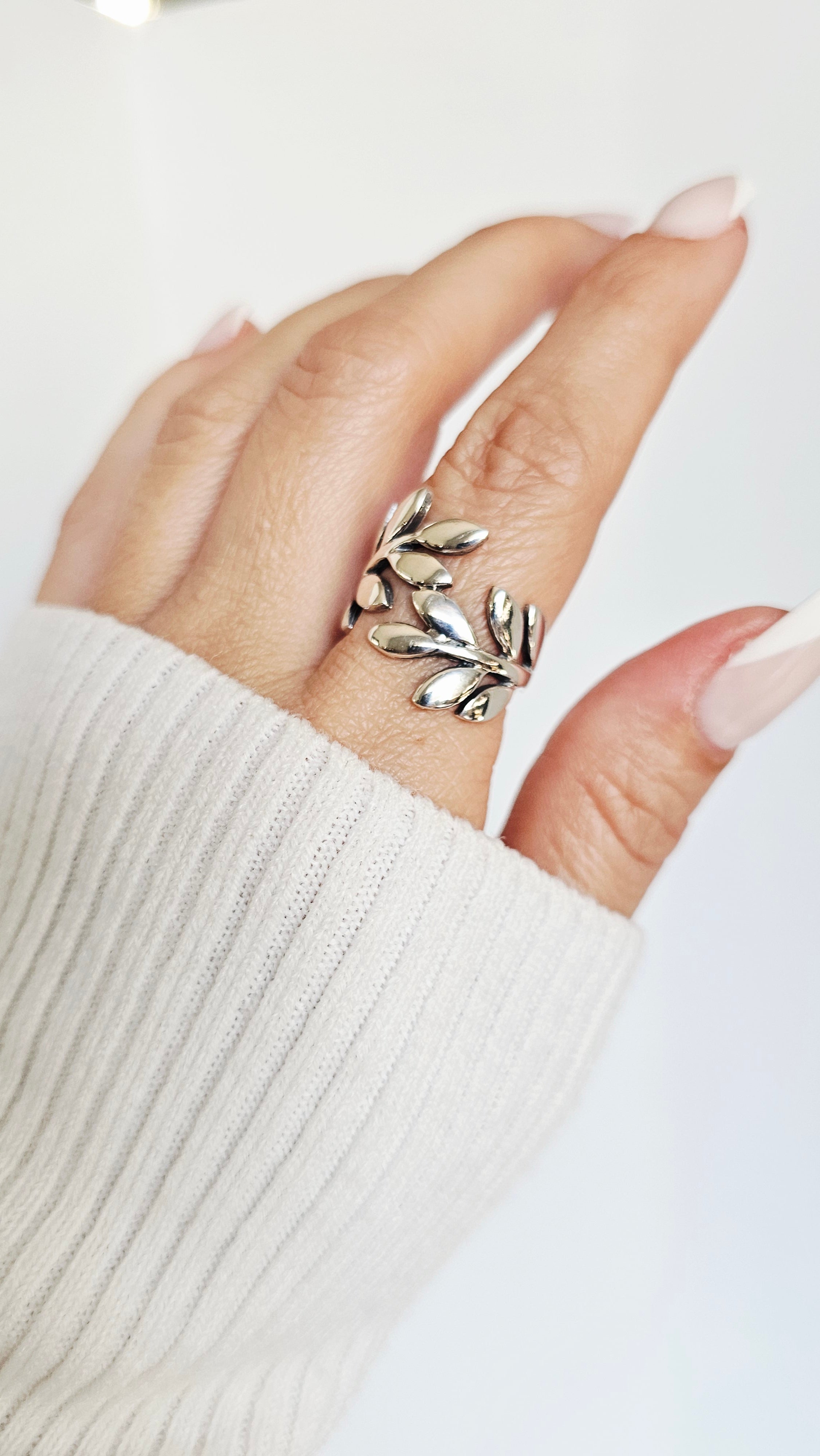 SILVER925 LEAF RING/JEWELRY/シルバー/リング Sterling Silver Solid 925 Shield Leaf Ring