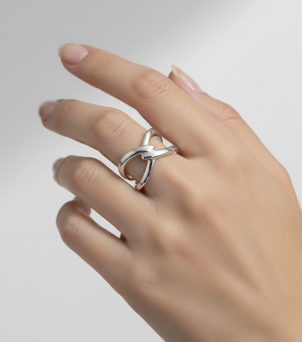 Sterling Silver 925 Statement Knot Ring
