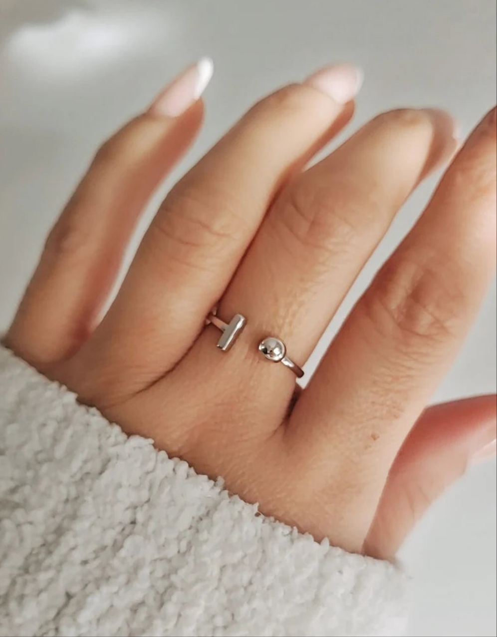 Sterling Silver Ball Bar Ring