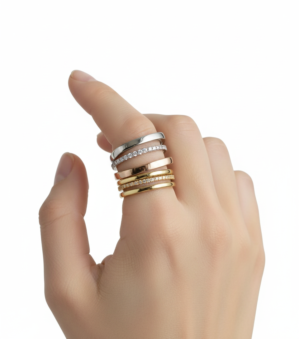 Sterling Silver 925 Square Band Ring