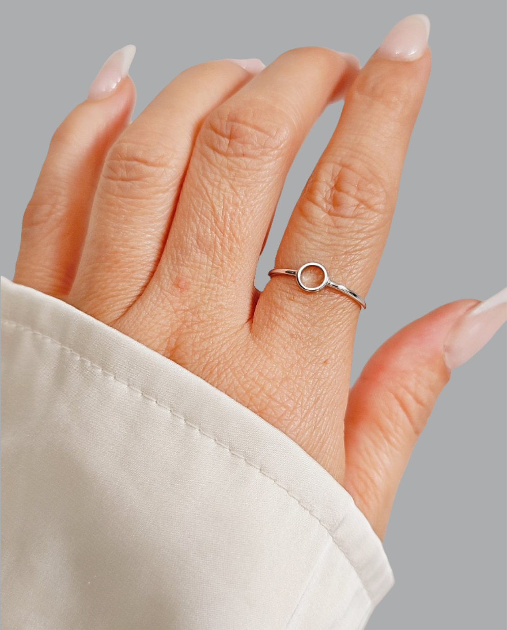 Sterling Silver Dainty Open Circle Ring