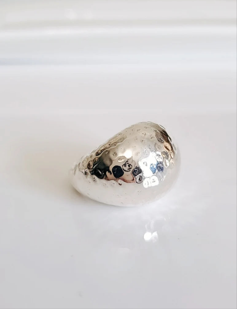 Sterling Silver Hammered Electroform Dome Ring