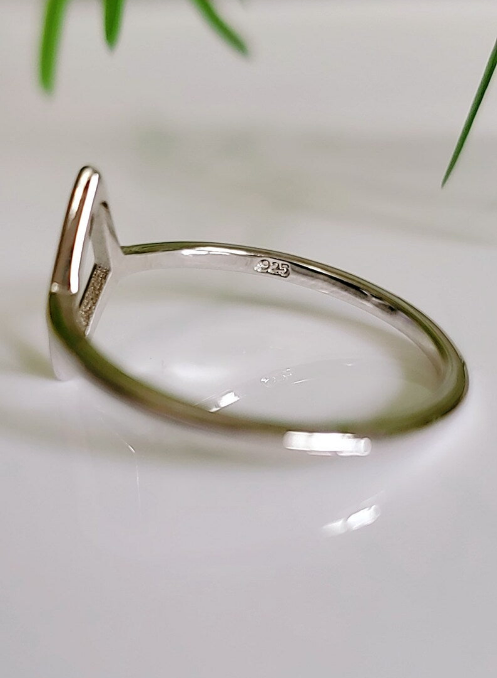 Sterling Silver Diamond Shape Ring