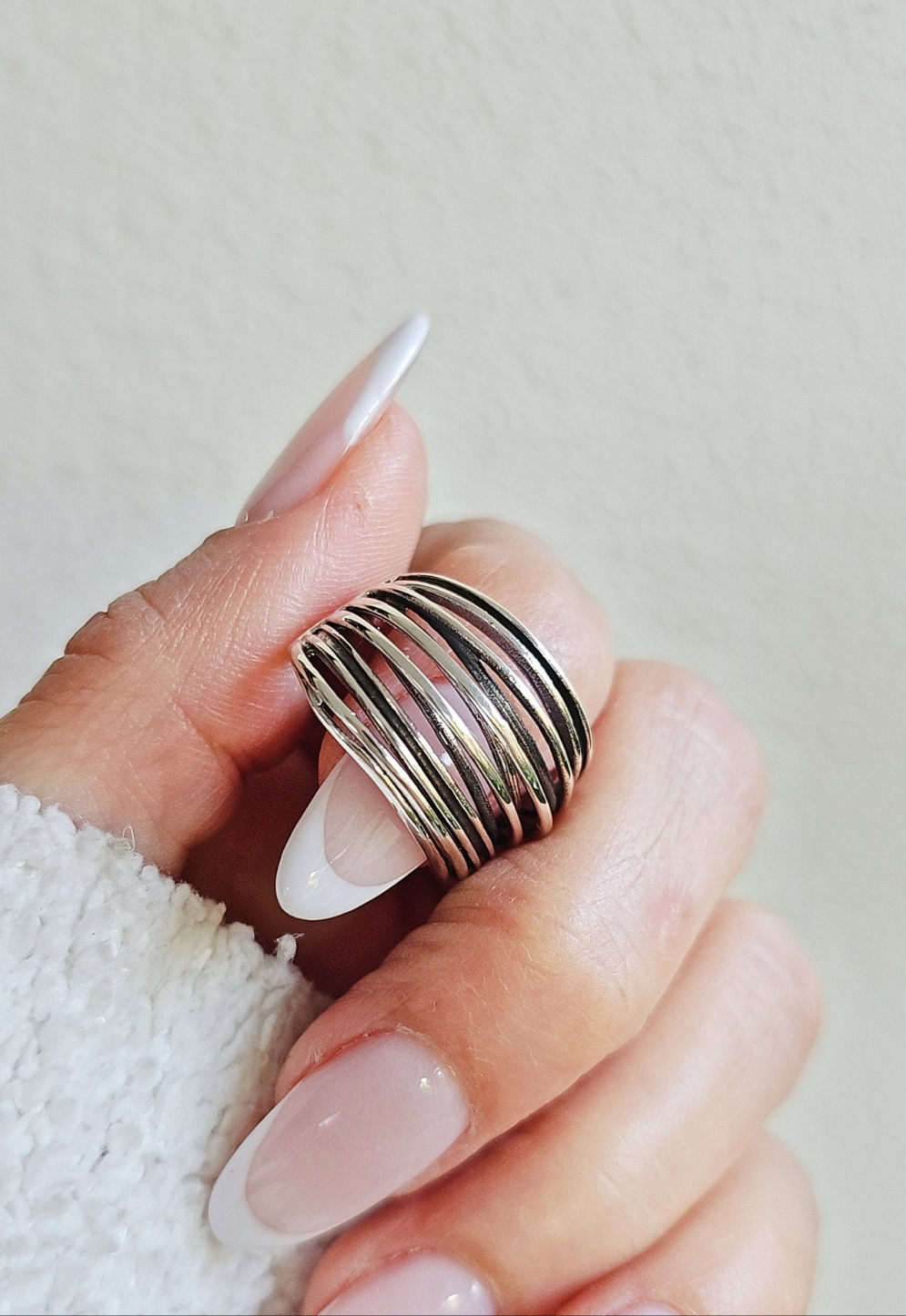 Sterling Silven Woven Statement Ring