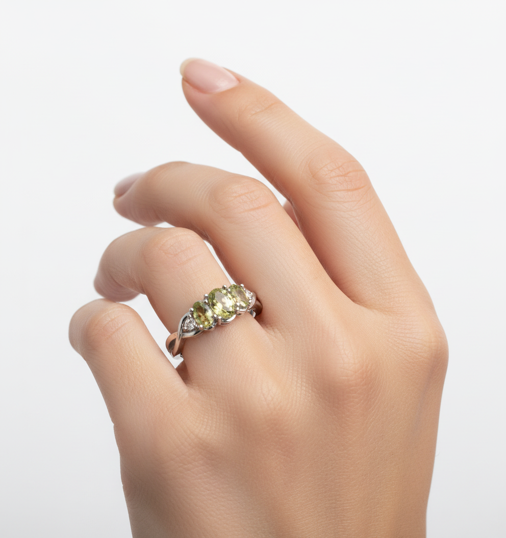 Sterling Silver Peridot Ring