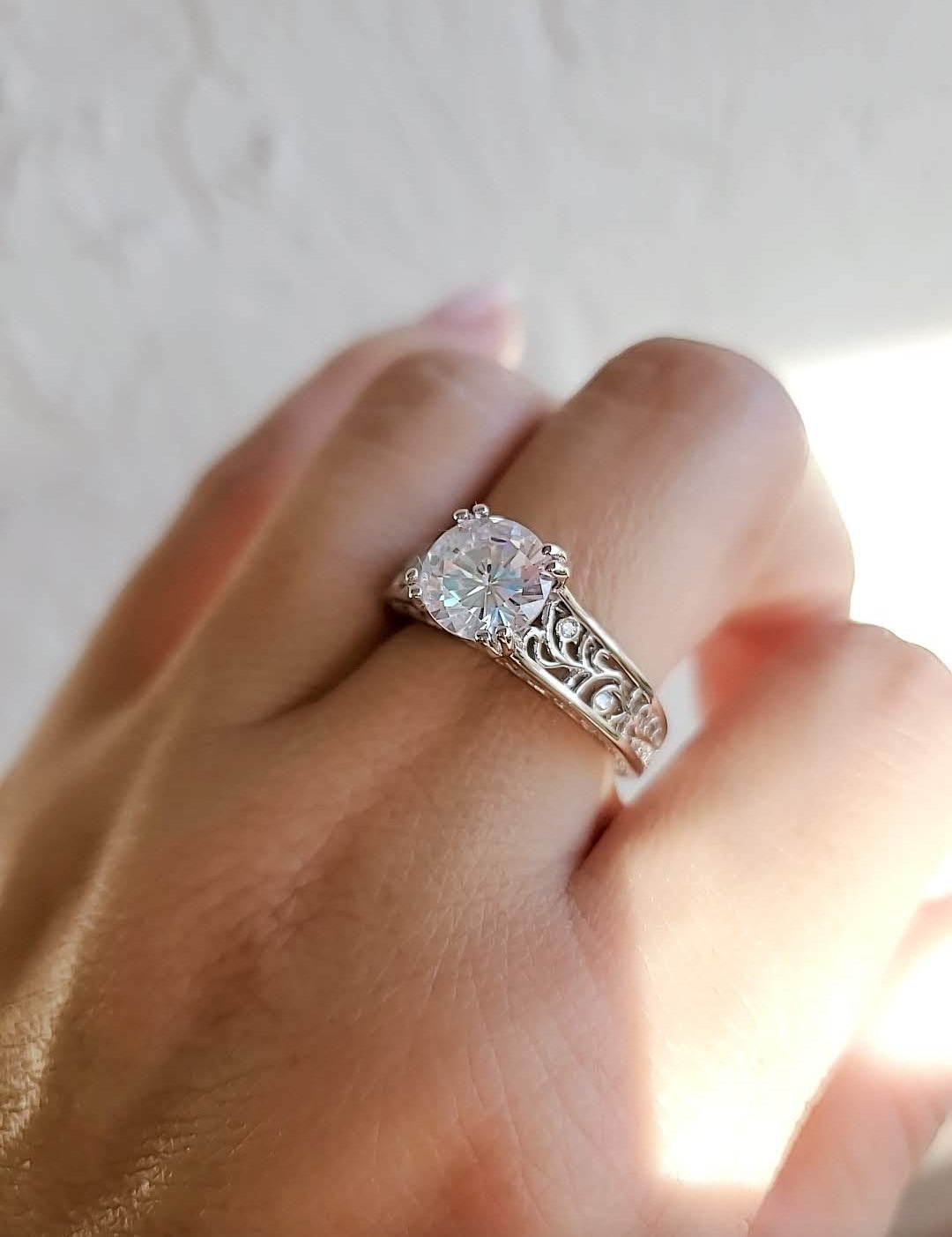 Sterling Silver 925 Vintage Statement Engagement Ring