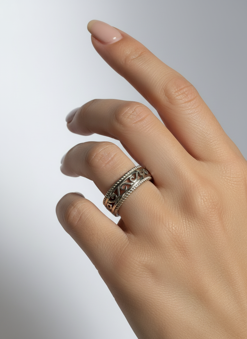 Sterling Silver 925 Swirl Ring