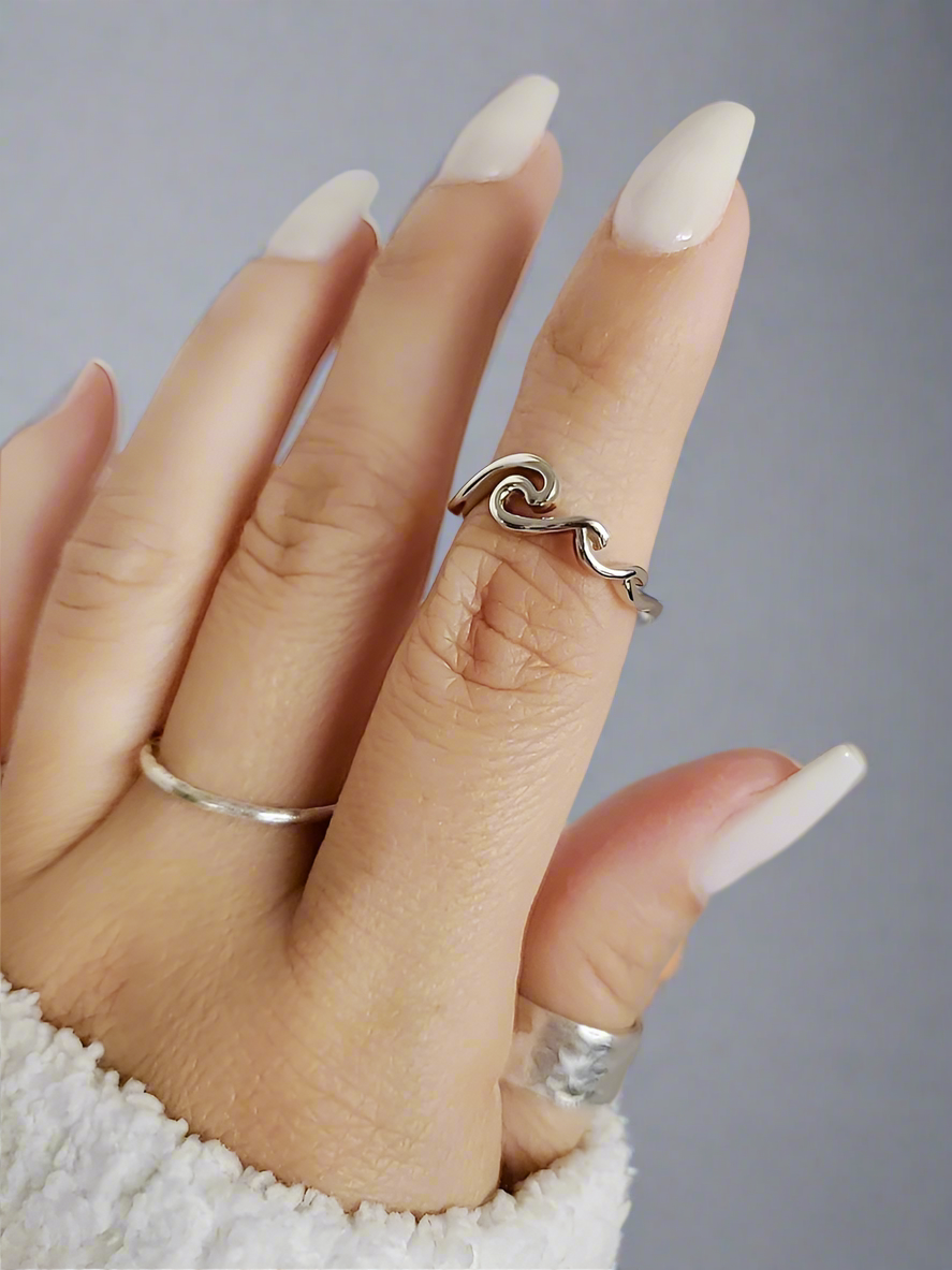 Sterling Silver Rolling Wave Ring