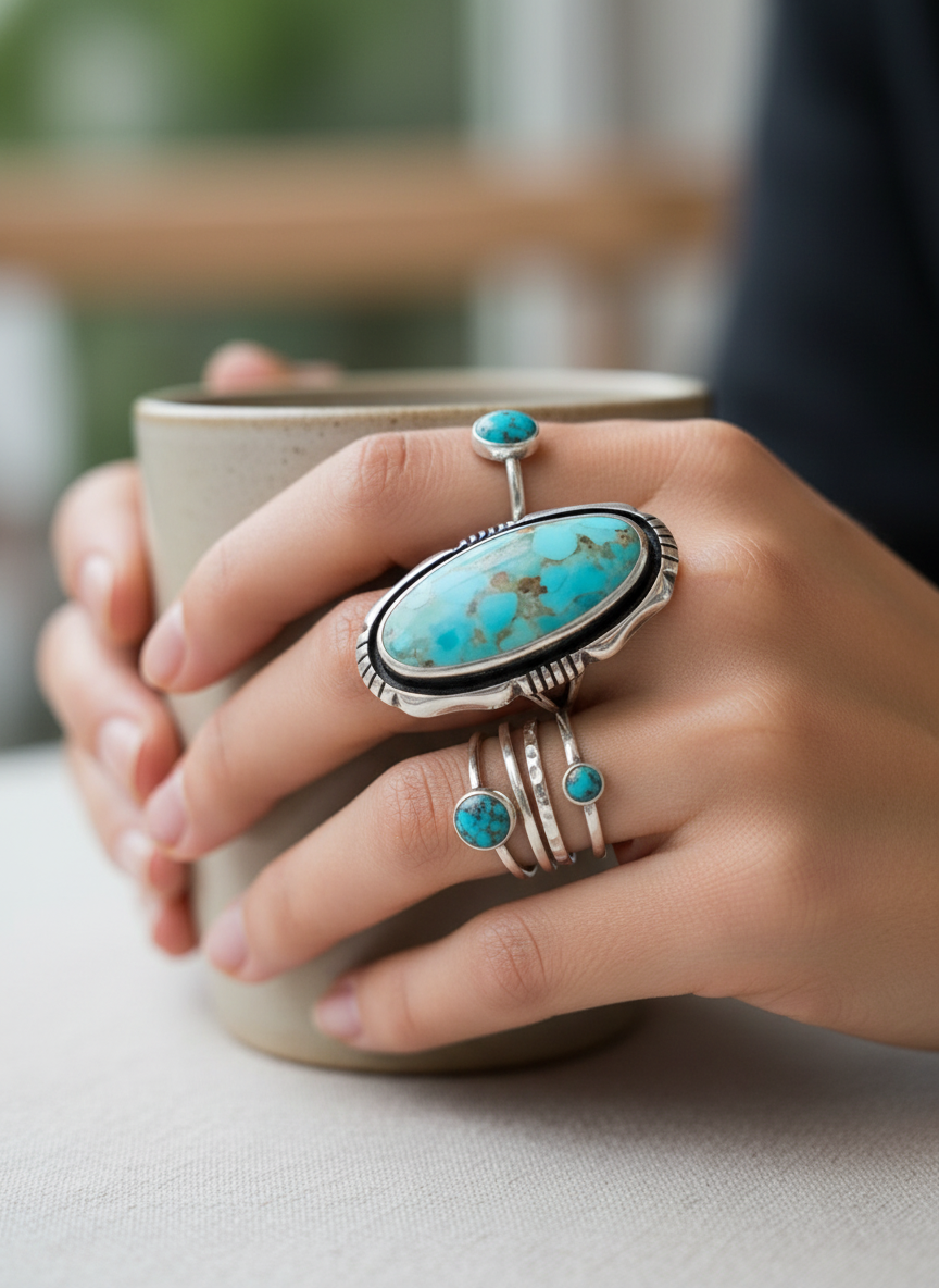 Sterling Silver Natural Turquoise Ring