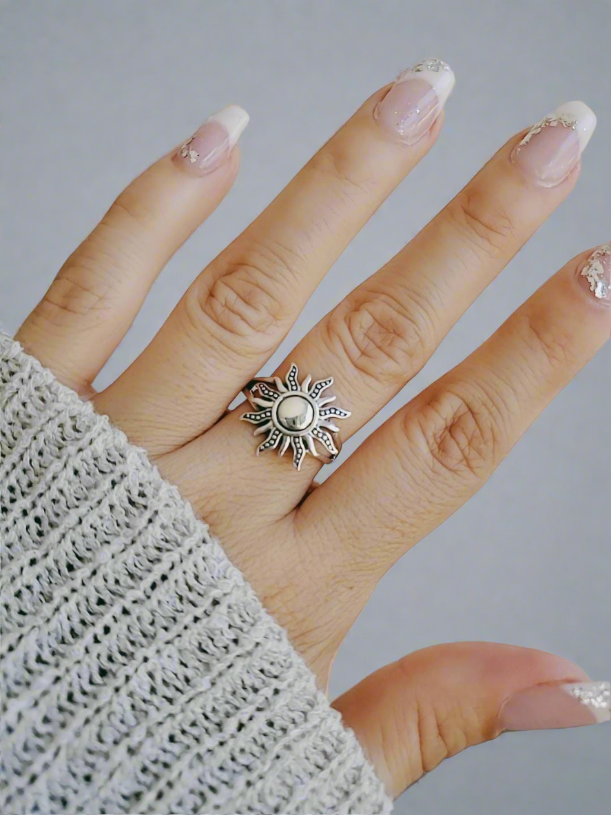 Sterling Silver Sun Rays Ring