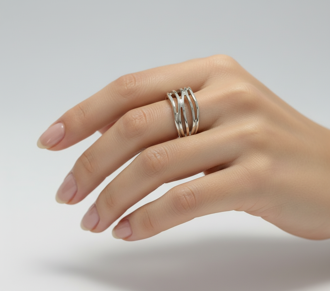 Sterling Silver Woven Band Ring