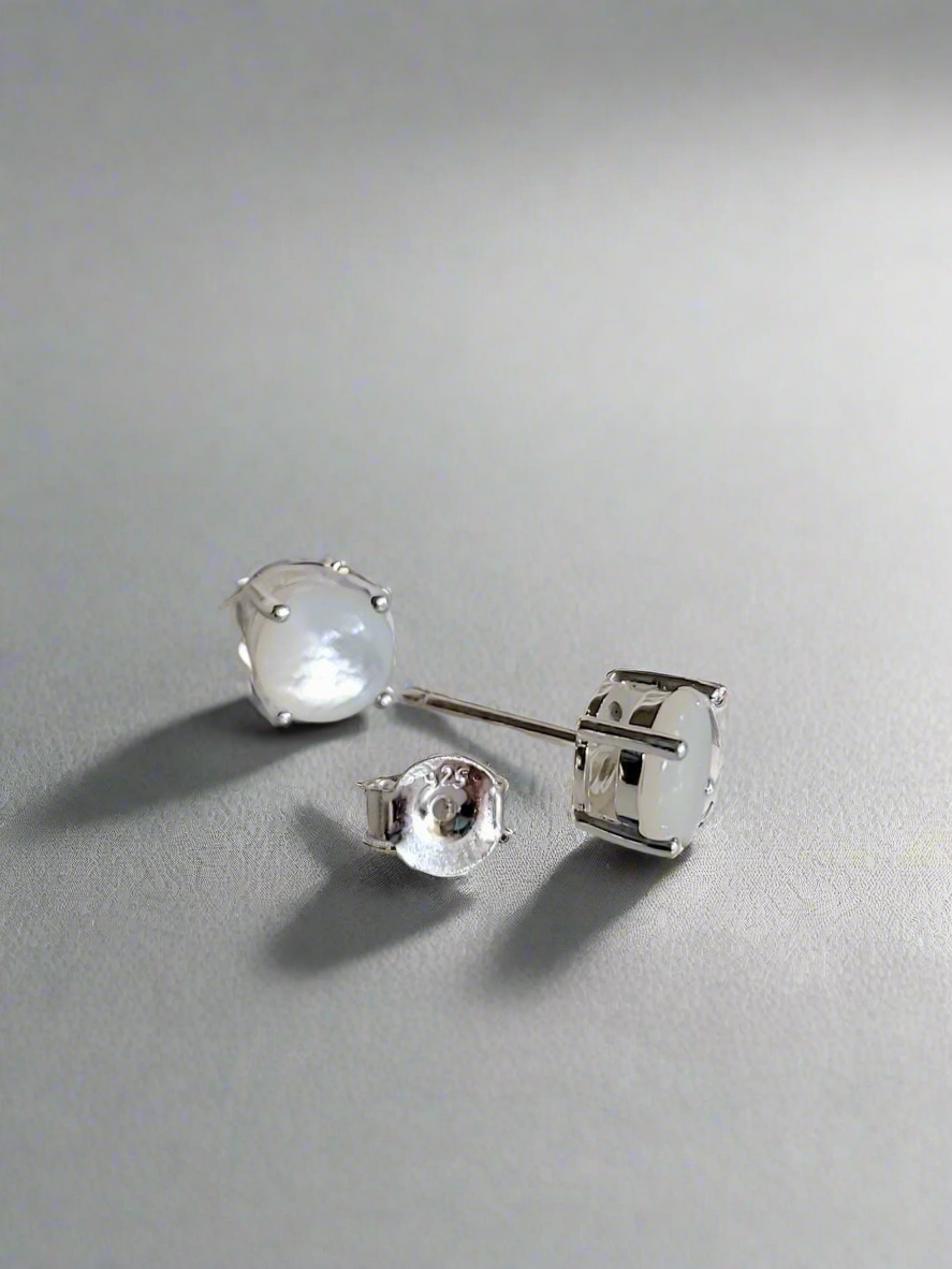 Sterling Silver Mother of Pearl Studs Earrings