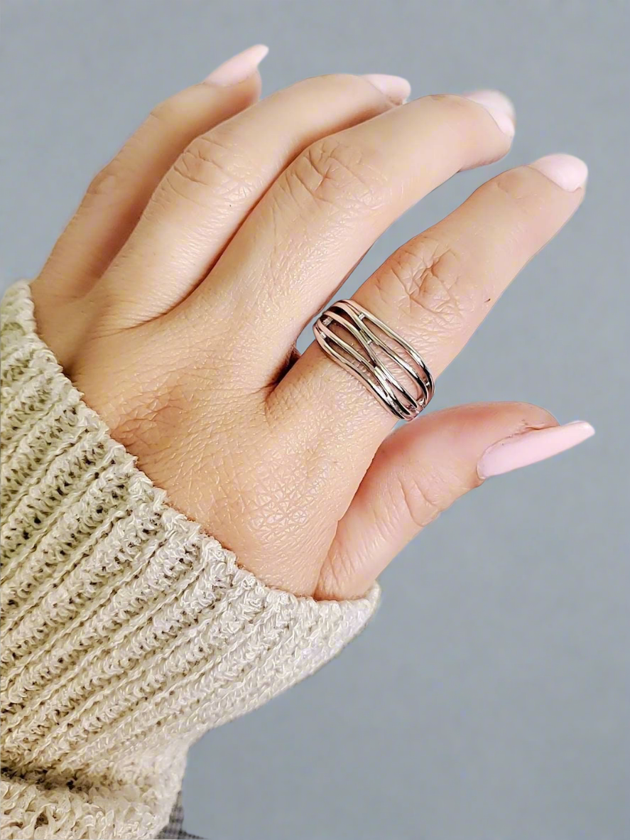 Sterling Silver Woven Band Ring