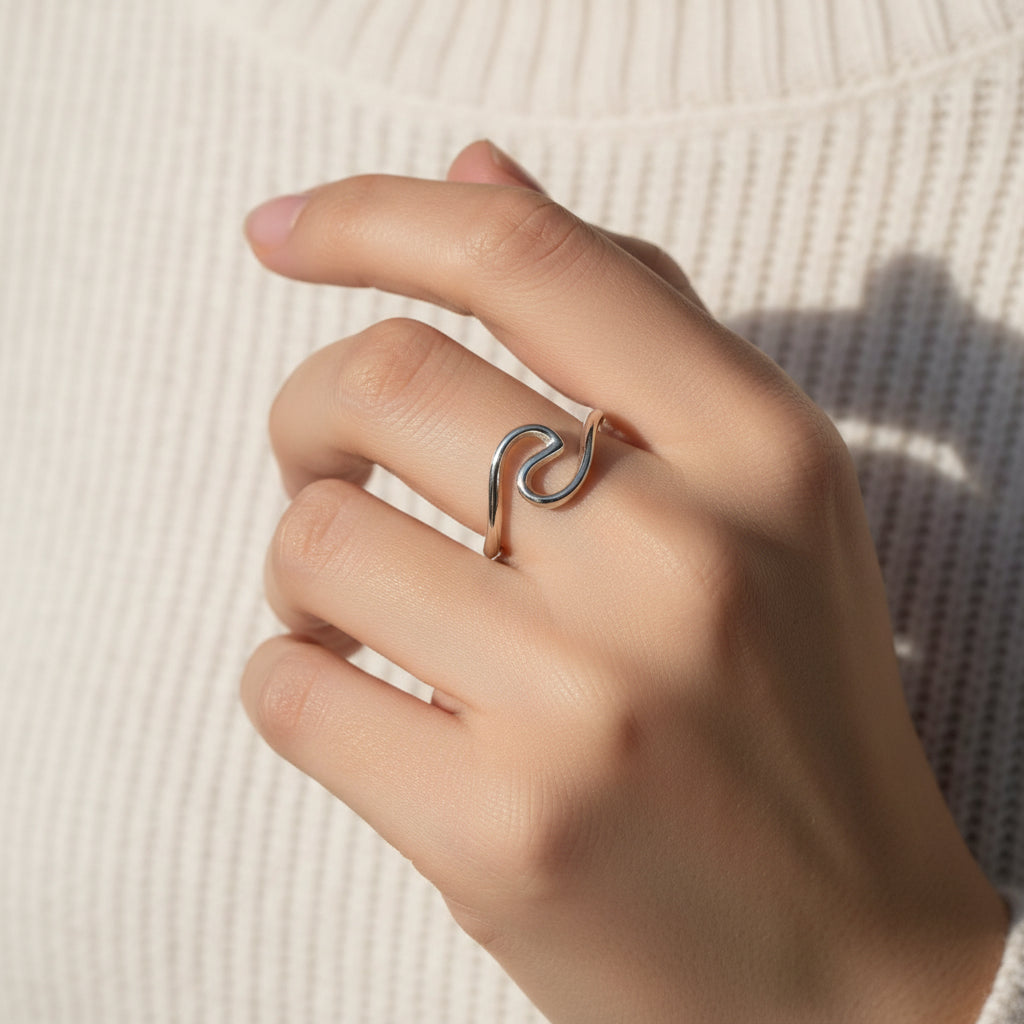 Sterling Silver Rolling Wave Ring