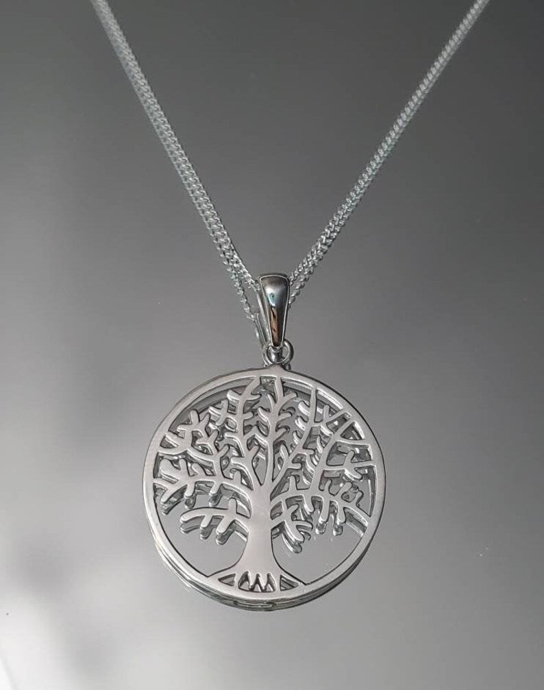 Tree Of Life Spiritual Charm Sterling Silver Pendant Necklace