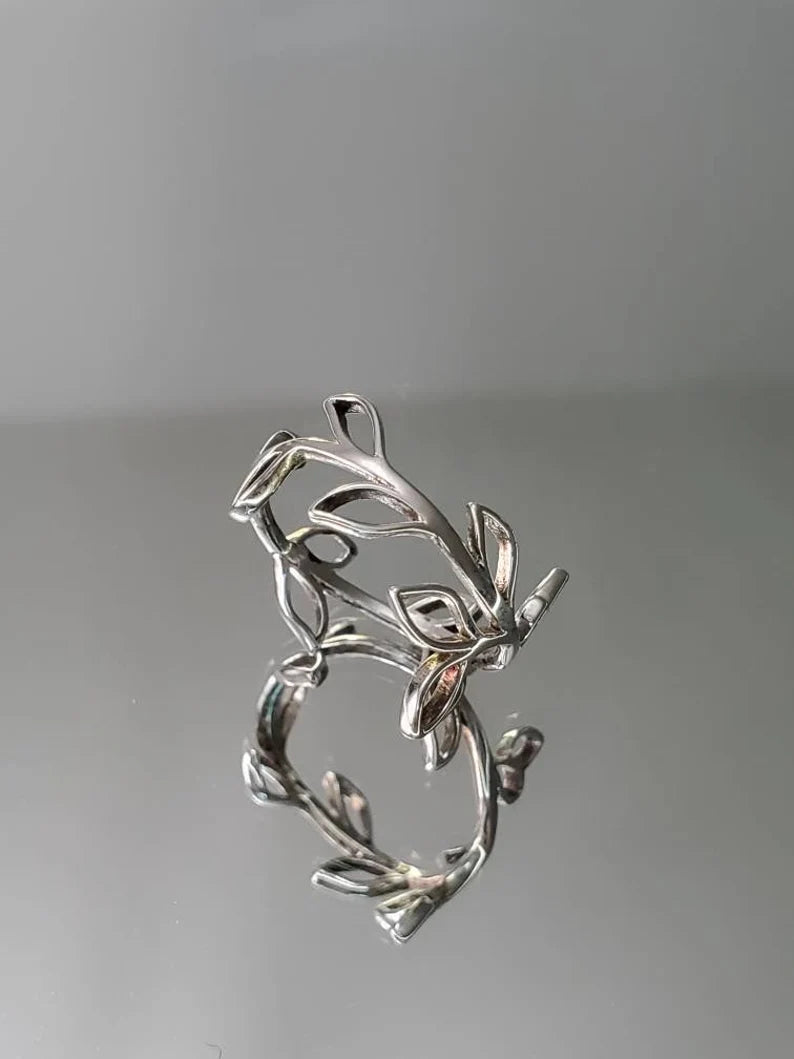 Sterling Silver Leaves Ring