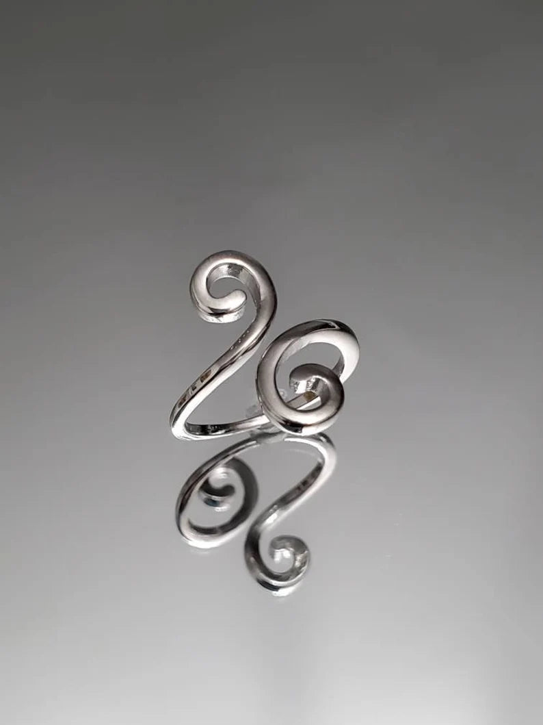 Spiral Minimalist Adjustable Ring