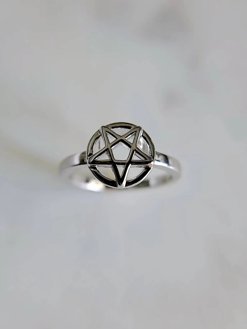 Sterling Silver Pentagram Star Ring