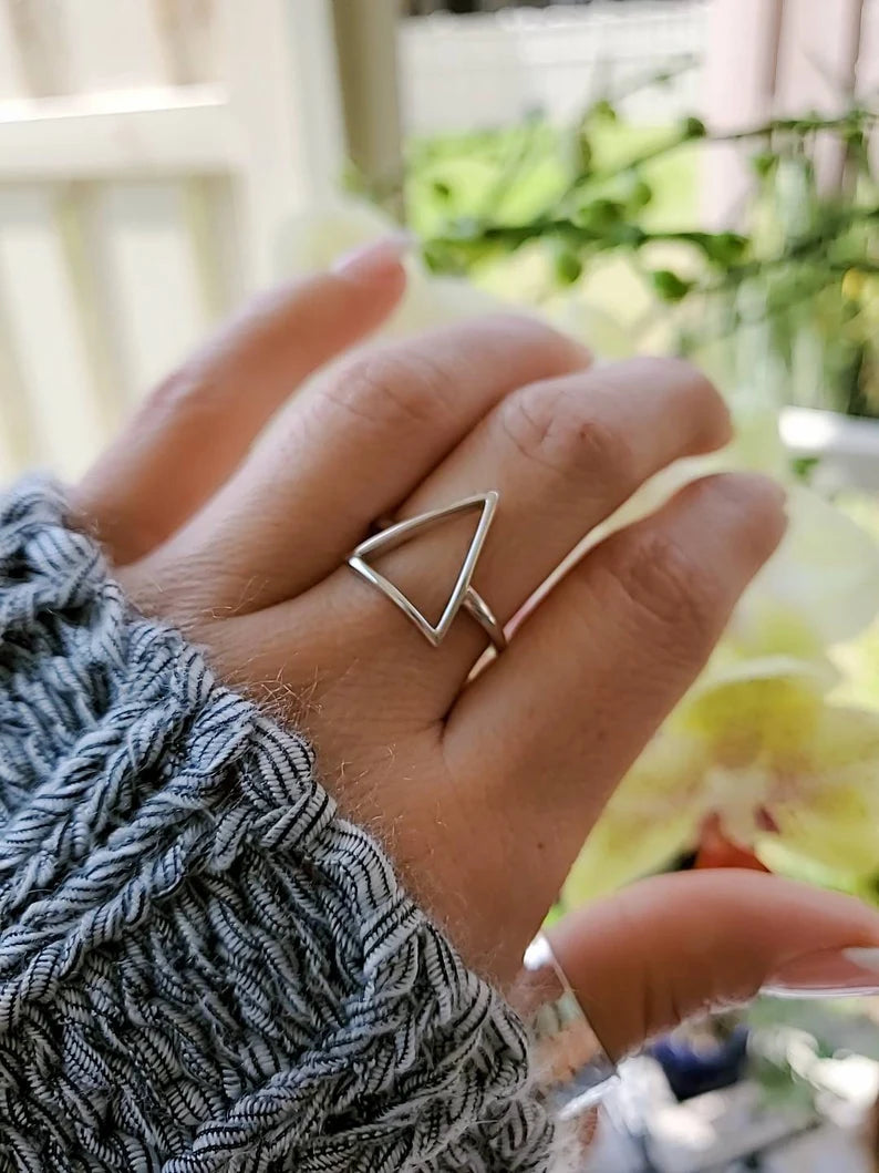 Slice of Life Triangle Sterling Silver Ring