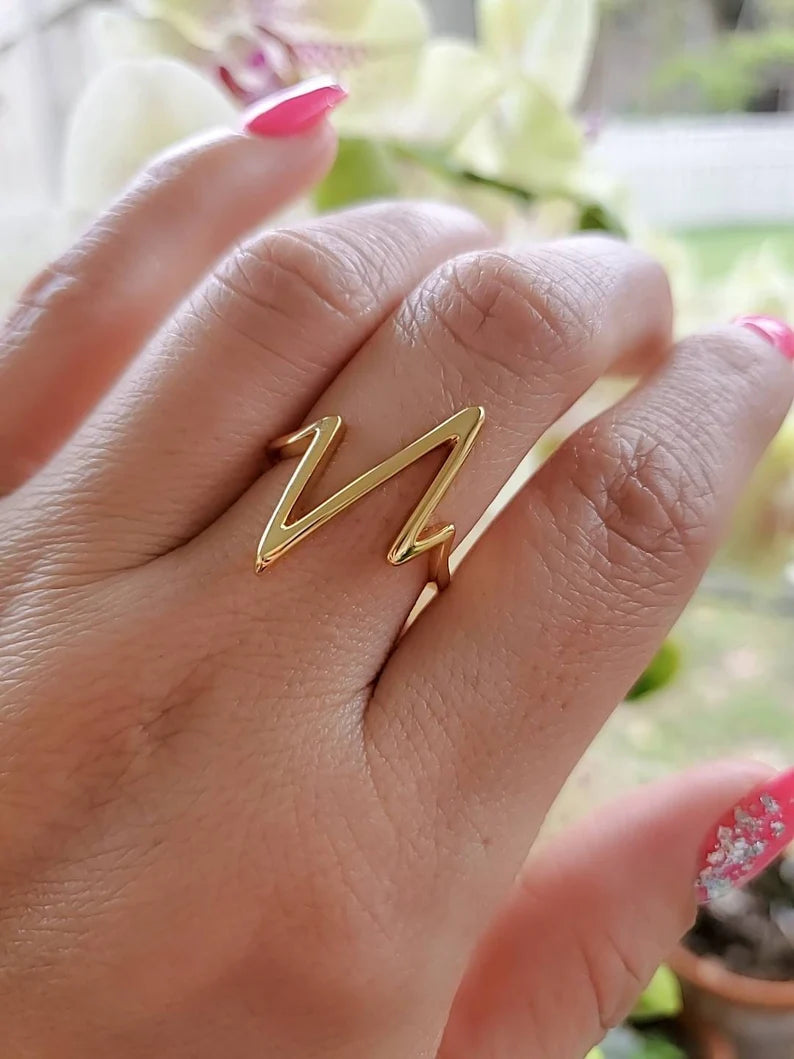 Heart Beat Gold Plated Ring