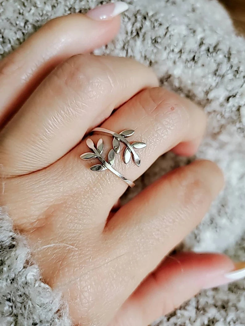 Olive Leaf Sterling Silver Ring