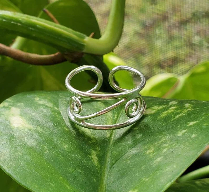 Sterling Silver Spiral Adjustable Ring