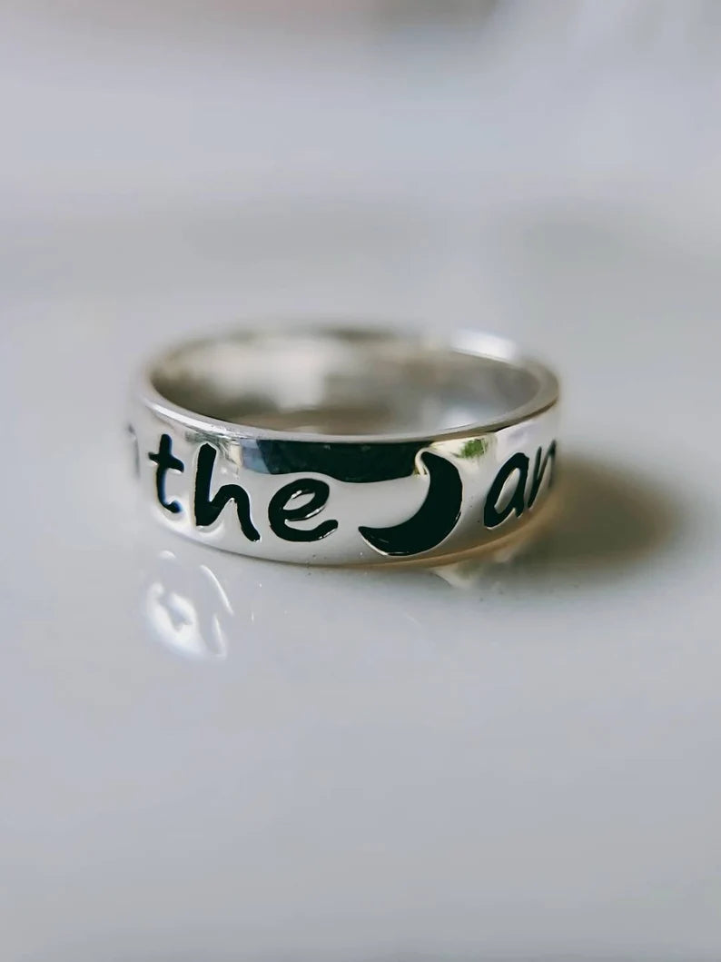 Sterling Silver Love You To The Moon and Back Ring