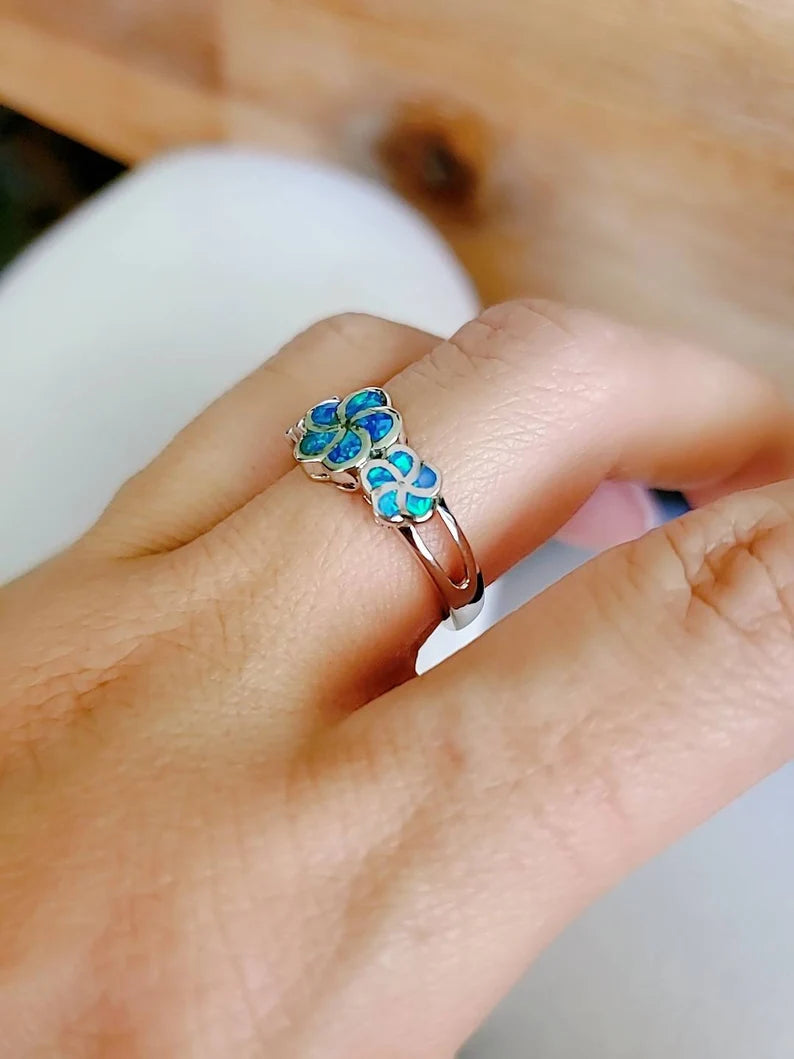 Sterling Silver Hawaiian Blue Opal Ring