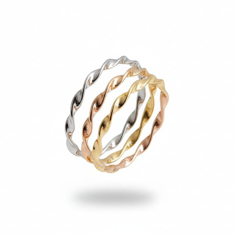 Gold, Rose Gold or Silver 2mm Twisted Band