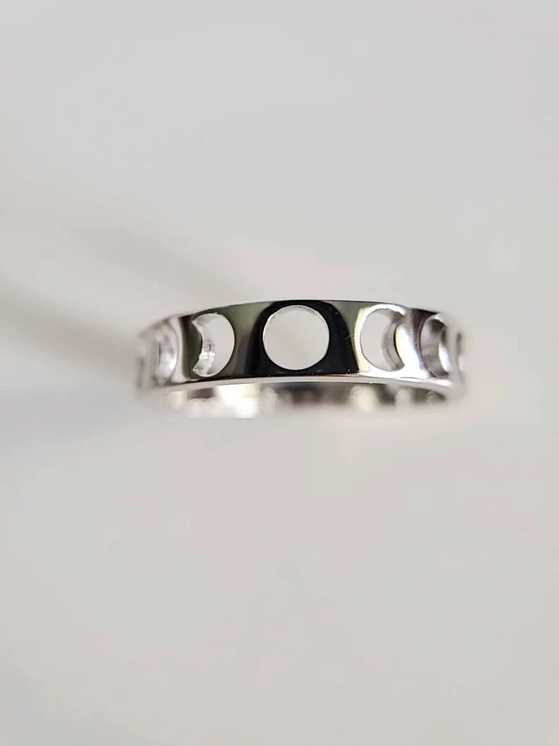 Sterling Silver Moon Phases Ring
