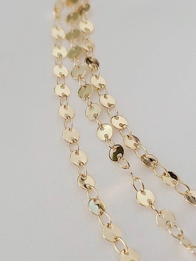 Gold Disc Sequin Choker Necklace