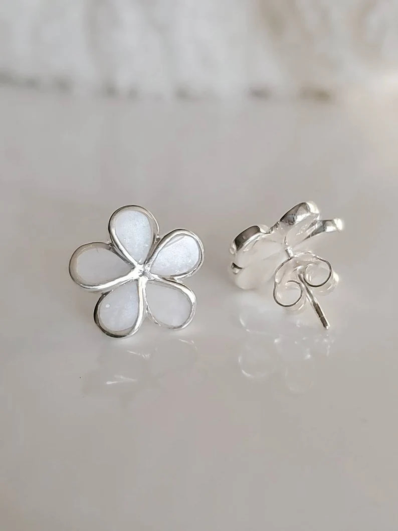 Mother of Pearl Flower Earrings