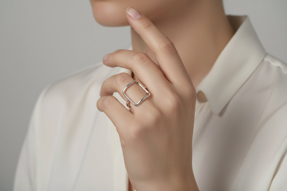 Sterling Silver Open Square Ring
