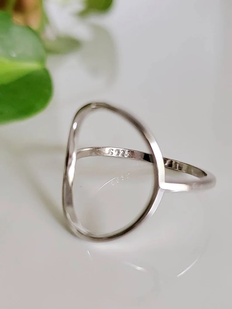 Circle Halo Sterling Silver Women Ring