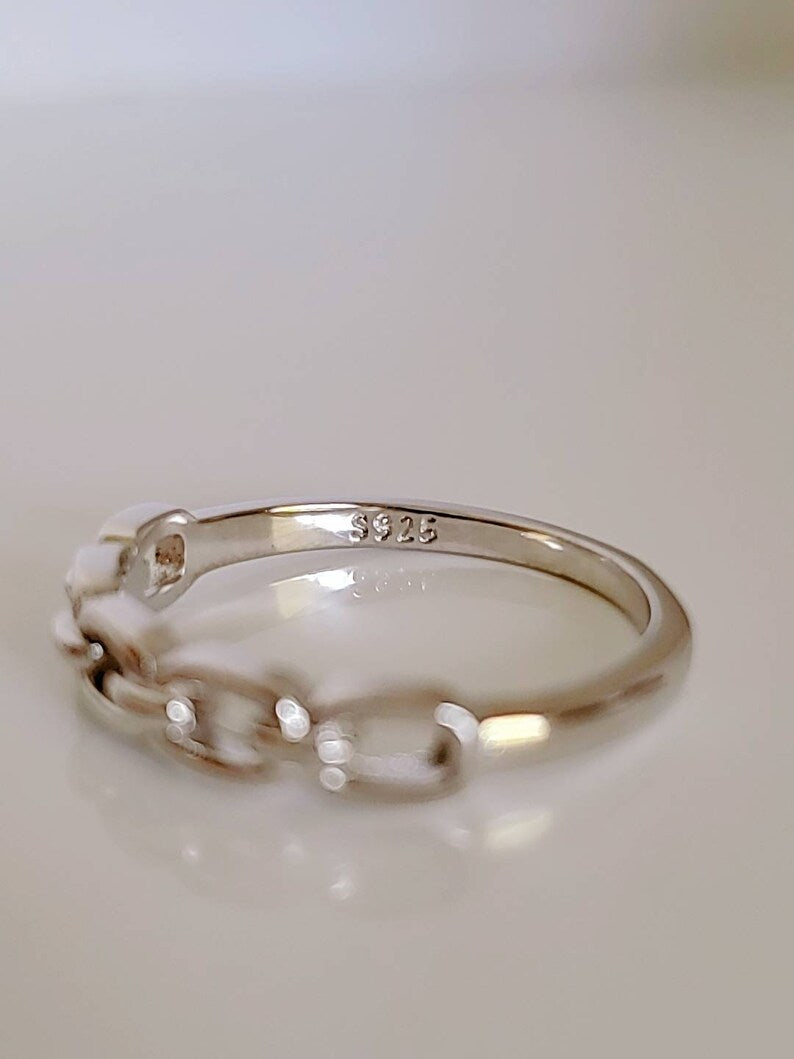 Sterling Silver Chain Stackable Ring