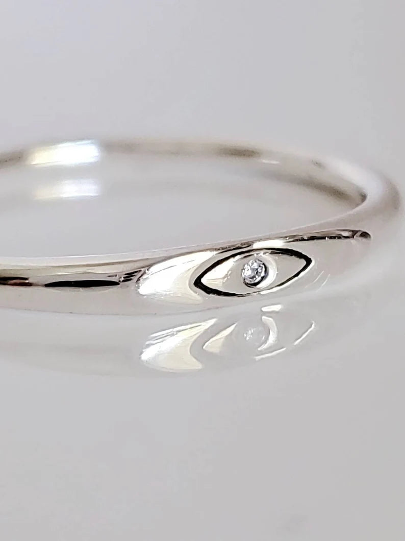 Dainty Eye Sterling Silver Ring