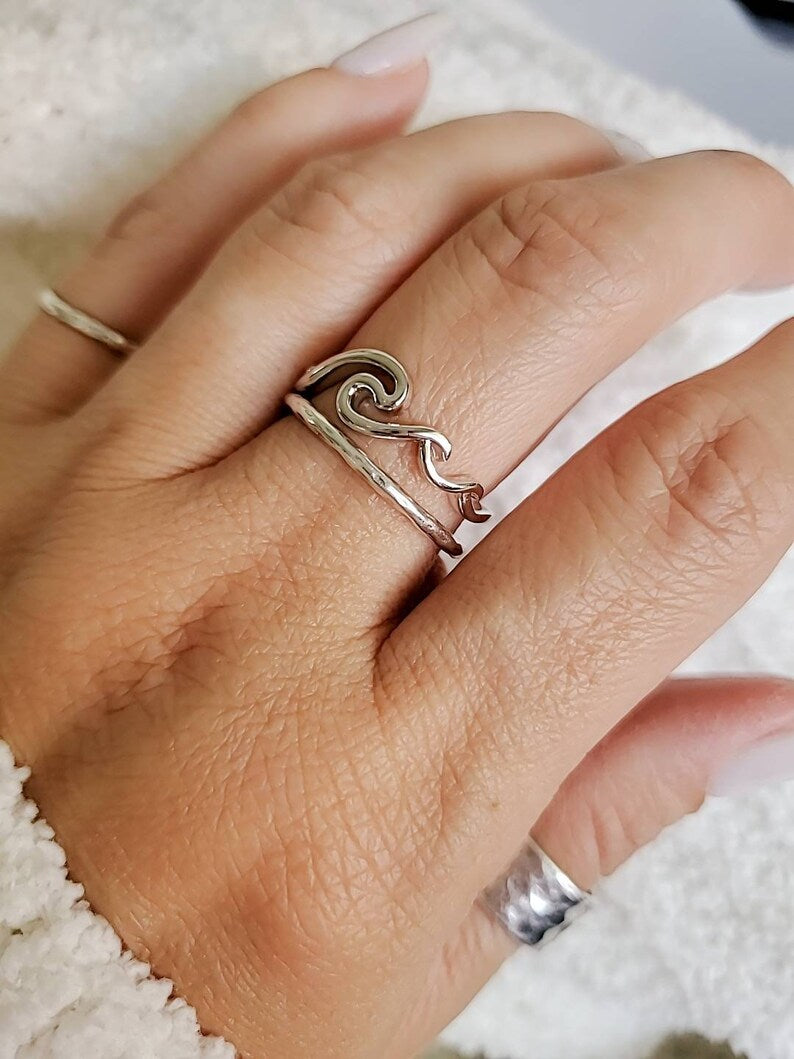 Sterling Silver Rolling Wave Ring
