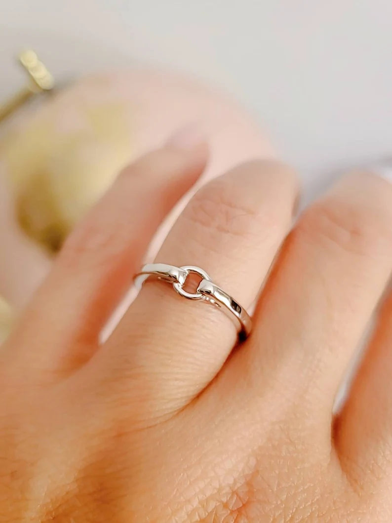 Dainty Hammered Sterling Silver Ring