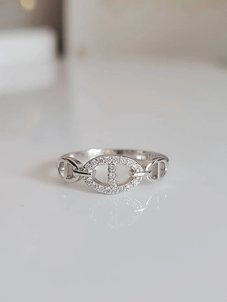 Chain Sterling Silver Women Ring