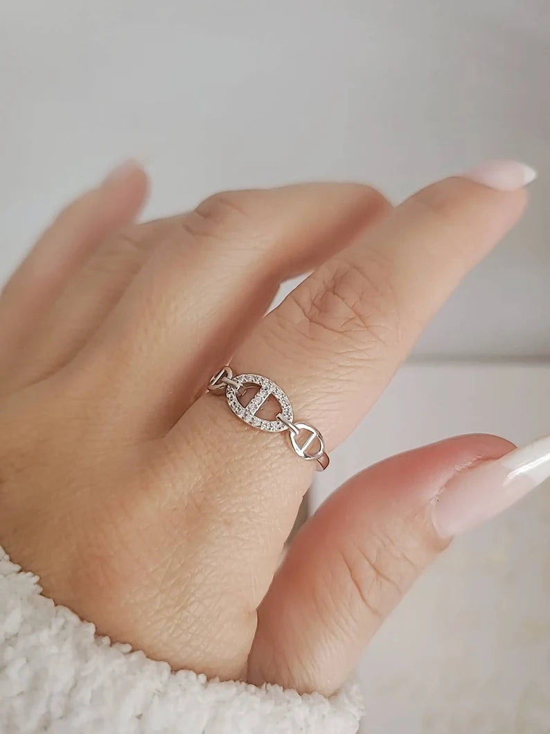 Sterling Silver Chain Ring