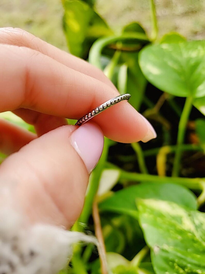 Dainty Bali Sterling Silver Beaded Ring