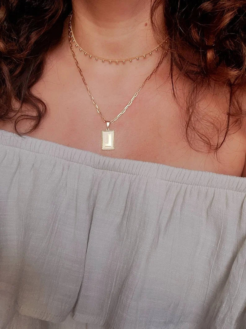 Square Alphabet Pendant