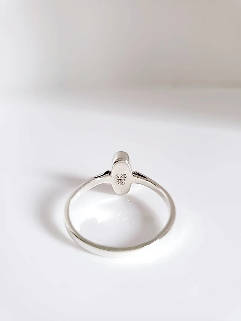 Dainty Onyx Sterling Silver Ring