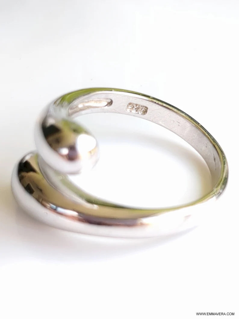 Sterling Silver Tear Drop Paddle Ring