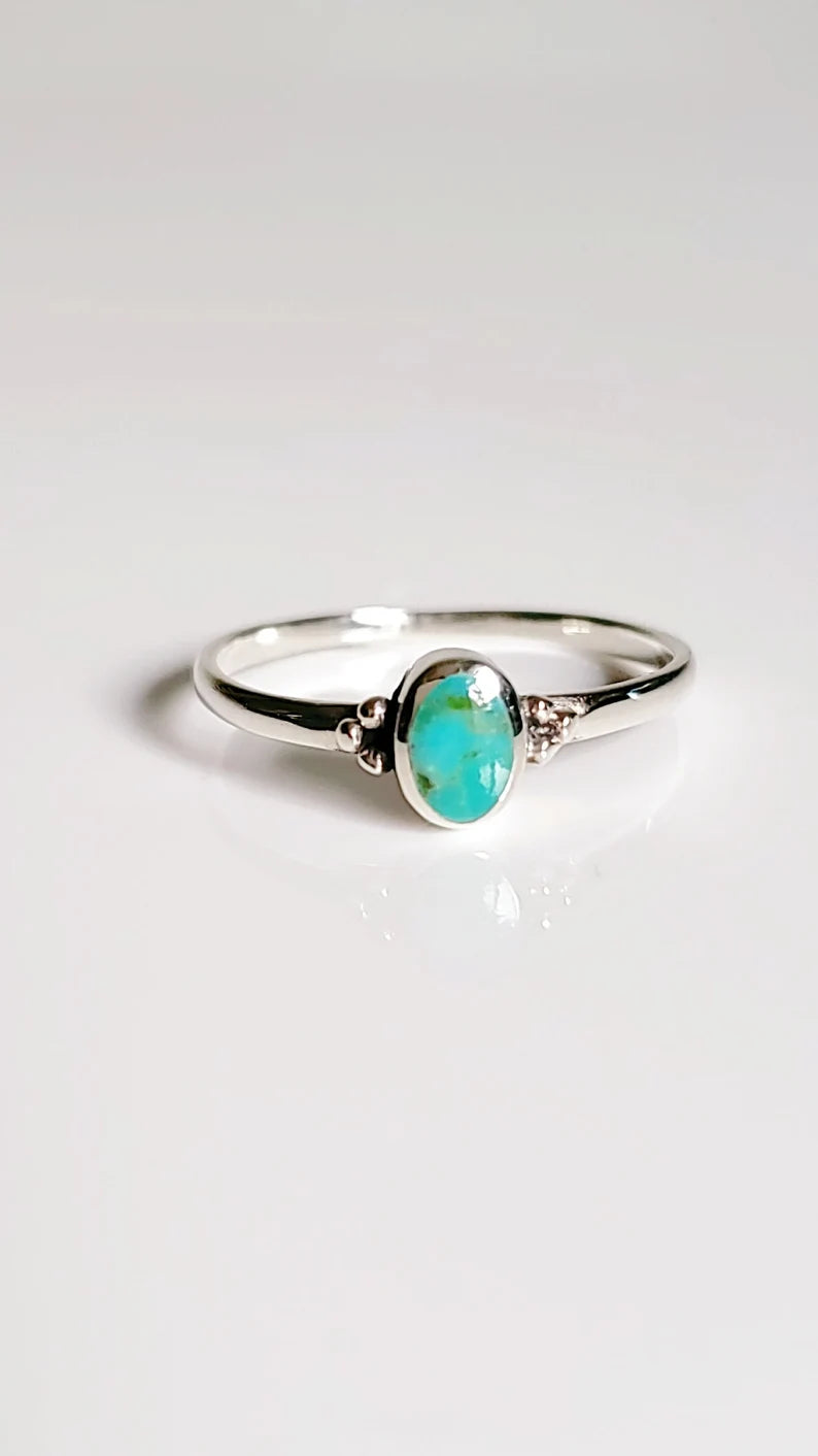 Genuine Turquoise Minimalist Bali Ring