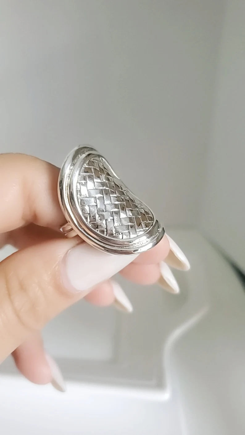 Shield Boho Chic Sterling Silver Ring