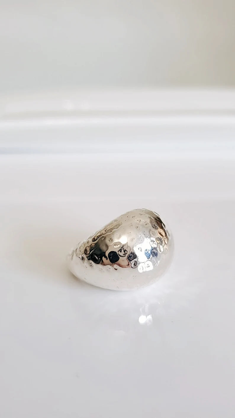 Hammered Electroform Dome Ring