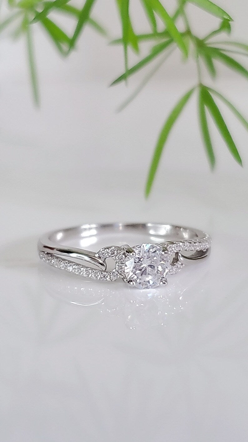 Dainty Brides Sterling Silver Engagement Ring