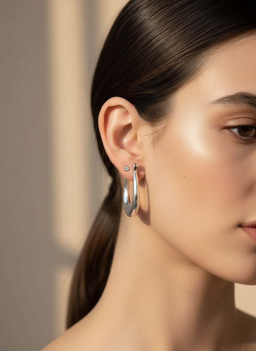 Sterling Silver 925 Hoop Earrings